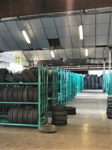 Stockage de pneus usagés pour valorisation